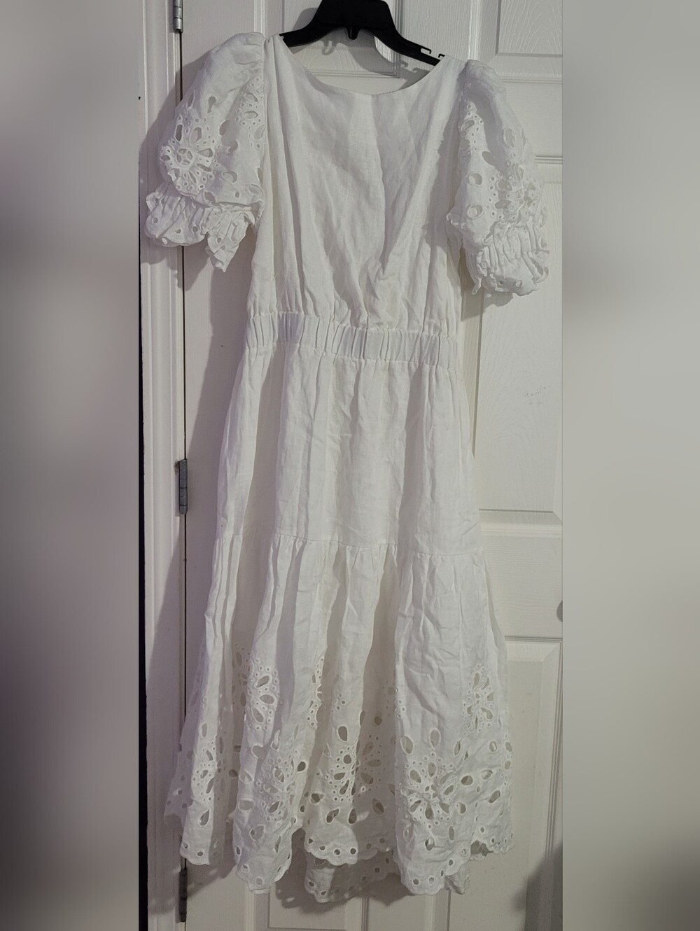 English Factory White Eyelet Puff-Sleeve Midi Dress - Picture 4 of 6